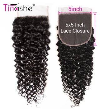Tinashe Hair 5x5 HD Прозрачная Кружевная Застежка Бразильские Вьющиеся Волосы Remy Человеческие Волосы Свободная Средняя Часть Натуральный Цвет Предварительно Выщипанный