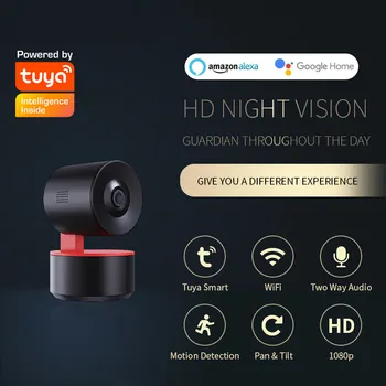 Tuya Smart Mini WiFi 1080P IP-Камера Внутренней Беспроводной Безопасности Домашняя Камера Видеонаблюдения 2MP с Автоматическим Отслеживанием