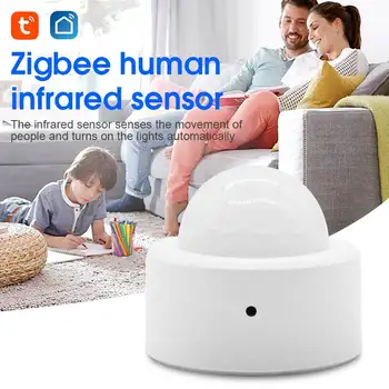 Tuya Zigbe Датчик движения человека, умный дом, датчик движения PIR, домашняя безопасность, Smart Life Работает с Alexa Google Home
