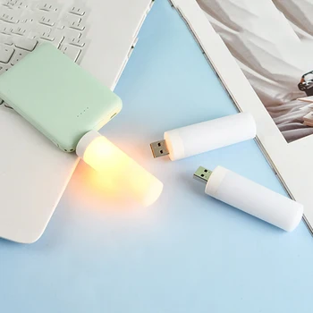 USB Атмосферная подсветка, светодиодное пламя, мигающие свечи, Книжная лампа для блока питания, освещение для кемпинга, свет с эффектом прикуривателя