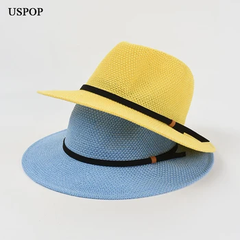 USPOP Шляпа Женская 2021 весна лето новая Вязаная Солнцезащитная Шляпа Солнцезащитный Крем Мужская джазовая шляпа Пляжные Шляпы