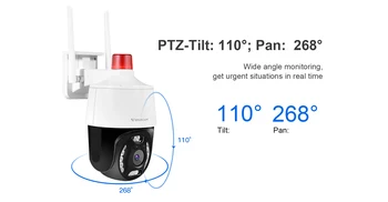 Vstarcam C668 3MP 1296P PTZ Wifi IP-Камера AI Human Detect security Наружная Дымовая Звуковая и Световая Цветная Камера Ночного Видения CCTV