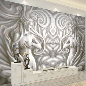 wellyu европейский рельеф красивая скульптура современная мода 3D ТВ фоновая стена изготовленная на заказ большая фреска зеленые обои