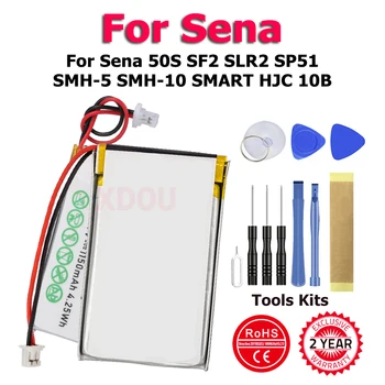 XDOU SENA50S SENASF2 SMH-5 SMH-10 Замена Аккумулятора Для Sena 50S SF2 SLR2 SP51 SMH-5 SMH-10 SMART HJC 10B + Набор инструментов