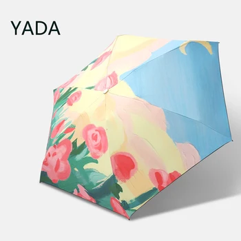YADA 2023 Модный Зонт С Цветочным Дизайном, Дождливый Мини-Карман, 5 Складных Зонтиков Для Женщин, Анти-УФ, Маленькие Зонтики-Зонтики YD230023