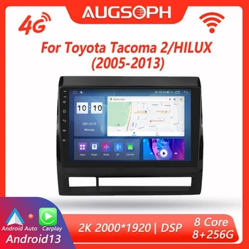 Автомагнитола Android 13 для Toyota Tacoma 2 Hilux 2005-2013, 9-дюймовый Мультимедийный плеер 2K с 4G Carplay и 2Din GPS-навигацией