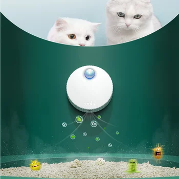 Автоматический дезодорант для кошачьего туалета, автоматическое включение / выключение ящика для мусора, Очиститель запаха, Дезодорация пыли, USB-зарядка для домашних животных, самоочищающееся средство