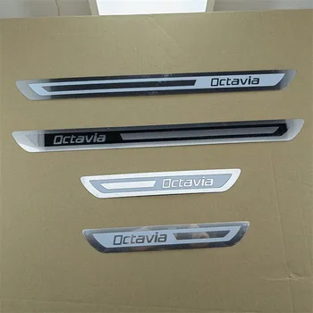 Автомобильные аксессуары для Skoda Octavia A5 A6 A7 2007-2018 Накладка на педаль порога Накладка на педаль из нержавеющей стали Защитные наклейки для автомобиля