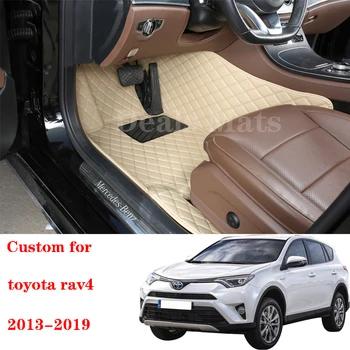 Автомобильные коврики для Toyota Rav4 2013 2015 2017 2018 2019 Изготовленные на заказ водонепроницаемые детали интерьера, ковры, автомобильные накладки для ног, аксессуары