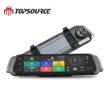 Автомобильный видеомагнитофон TOPSOURCE для вождения, система Android FHD1080, петлевая запись спереди и сзади, GPS-навигация