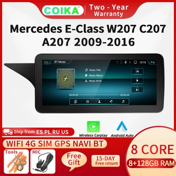 Автомобильный Мультимедийный плеер с сенсорным экраном Android Для Mercedes E-Class W207 C207 A207 2009-2016 BT WIFI SIM Carplay Auto GPS Navi Radio