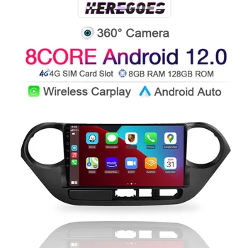 Автомобильный мультимедийный видеоплеер Carplay 2Din Android 12 для Hyundai Grand I10 2013 2014 2015 2016 2017 6+ 128 Г GPS-радио 4G LTE Wifi