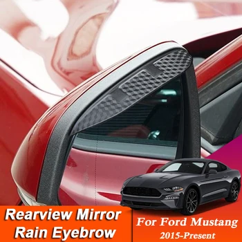 Автомобильный стайлинг Для Ford Mustang 2015-Наличие Зеркала заднего Вида Из Углеродного Волокна, Солнцезащитного Козырька Для Бровей, Внешнего Автоаксессуара