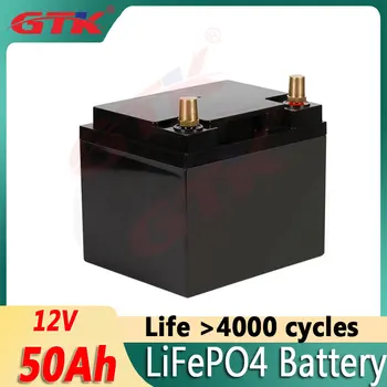 Аккумулятор Gtk 12V 50AH LiFePO4 с аккумуляторной батареей BMS для солнечных, морских, сухопутных автономных систем хранения энергии в доме