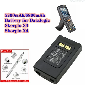 Аккумулятор для сканера штрих-кодов 3,7 В/5200 мАч/6400 мАч BT-0016, 94ACC0046, 94ACC0048 для Datalogic Skorpio X3, X4