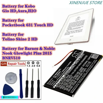 Аккумулятор для чтения электронных книг 1500 мАч для Barnes & Noble BNRV510, Nook Glowlight Plus 2015, Kobo Glo HD, Aura, H2O, Pocketbook 631 Touch