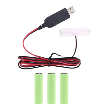 Аккумуляторный Элиминатор USB Power SupplyCable Заменит Батарею 1.5 V AA для Радио Электрические Игрушечные Часы LED Strip Light Calculator 55KC