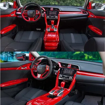 Аксессуары для интерьера автомобиля Накладки на рулевое колесо, крышка центральной кнопки переключения передач для Honda Civic 10-го поколения 2016-2021 гг.