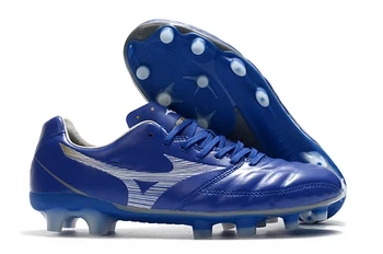 Аутентичная мужская обувь Mizuno Creation MORELIA REBULA CUP FG, Кроссовки Mizuno, Спортивная обувь на открытом воздухе, Синий / Белый Размер Eur 40-45