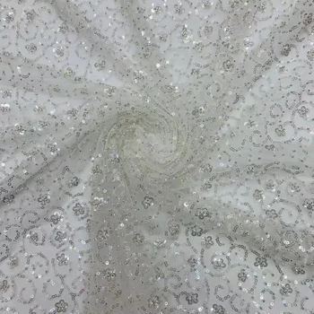 африканская кружевная ткань с бисером 2022 года для свадебного платья белые ткани с французскими блестками и чередованием Черного тюля 2023 года для новобрачных