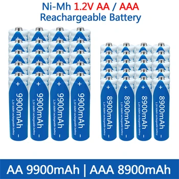 Батарея AA AAA, 1,2 В, аккумуляторная батарея NIMH, аккумулятор высокой емкости 9900 мАч, аккумуляторная батарея для игрушек, мышь для дистанционного управления.