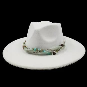 Белая мягкая фетровая шляпа 9 см С персиковым сердечком, Классический цилиндр, Однотонная джазовая шляпа, мягкая фетровая шляпа, классическая мужская и женская шляпа шляпа женская