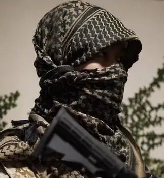 Ближневосточная тактическая маска, арабский военный шарф, Хаундстут, зеленый 110*101 см