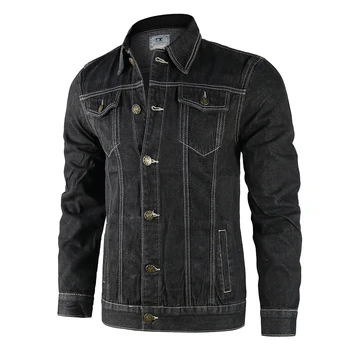 Весенние и осенние джинсовые куртки-бомберы Мужские приталенные Модные повседневные мужские пальто 2023 Модная винтажная одежда для мужчин
