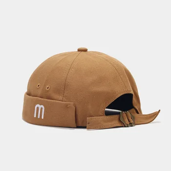 Весенняя хлопковая кепка докера с вышивкой буквой M, шляпа без полей, бини, Матросская кепка арендодателя Для мужчин и женщин 107
