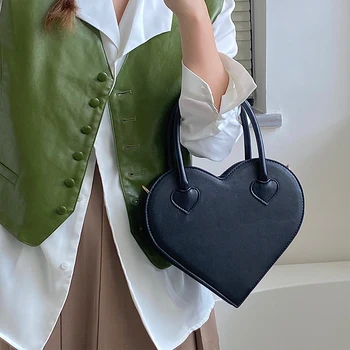 Винтажная сумка через плечо Love Heart, женская модная дизайнерская маленькая сумка-тоут из искусственной кожи, дизайнерские сумки, ранец для девочек