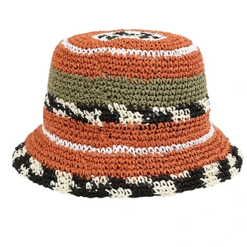 Вязаная рыбацкая шляпа с широкими полями, летняя шляпа, кепка для бассейна, подарок для пары Мальчик Девочка