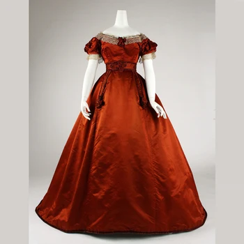 герцогиня красное бальное платье женщины рококо 1880-х годов с открытыми плечами платье ретро гражданская война свадебное платье принцесса вечернее платье на заказ