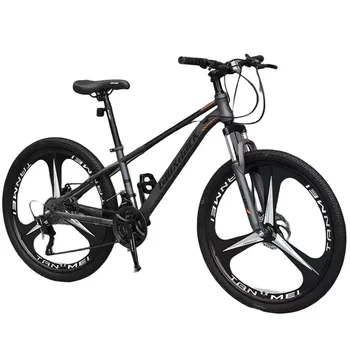 Горный велосипед 24-дюймовый Велосипед для взрослых С двойным дисковым тормозом, Чувствительной Амортизацией, Рамой из углеродистой стали, безопасной и стабильной переменной