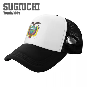 Детская сетчатая кепка с эмблемой Эквадора, бейсболки для молодежи, мальчиков и девочек, детские шапки для учеников, спорт на открытом воздухе, Унисекс