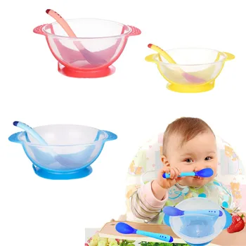 Детская тарелка чаша на присоске для младенцев Чаша для обучения кормлению детей Мультяшная посуда для бинаурального кормления детей