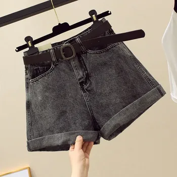Джинсовые шорты Женские Лето 2023, мини-модные короткие джинсы с высокой талией для дам, обтягивающие женские джинсовые шорты Для женщин, черные