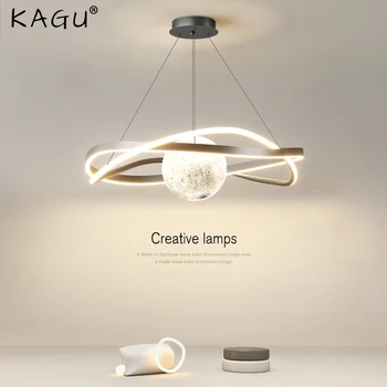Дизайн в стиле минимализм KAGU Moon, Новые Современные Светодиодные Люстры, Светильники для гостиной, столовой, спальни, Подвесное Освещение
