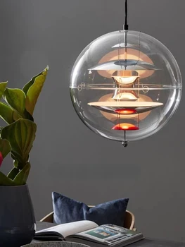 Дизайнерская люстра с прозрачным шаром Danish Planet, вилла в отеле, гостиная, кухня, светодиодные подвесные светильники E27
