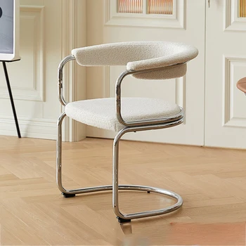 Дизайнерское металлическое кресло для макияжа Nordic, Профессиональное кресло для чтения, Мебель для спальни белого цвета Sillas De Comedor Home Furniture T50CY