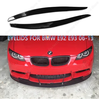 Для BMW E92 E93 2шт Глянцевая Черная Фара Evil Eyebrow Eyelid 3 Серии 320i 320d 330i 330d 335Xi M3 Coupe/Cabrio 2006-2012