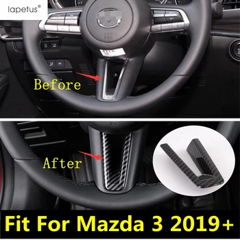 Для Mazda 3 2019 2020 2021 2022 ABS Рама Автоматического Рулевого Колеса Молдинг Крышка Комплект Отделки Из Углеродного Волокна Внешний Вид Аксессуары Для Интерьера
