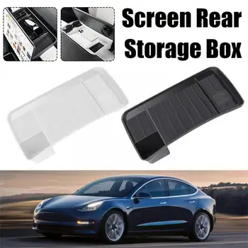 Для Tesla Модель 3 Y Экран Задний ящик для хранения Автомобильный органайзер Лоток для невидимых аксессуаров Коробка для организации тканей Салон автомобиля D3L5