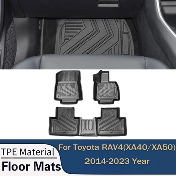 Для Toyota RAV4 2014-2023 LHD RHD Auto Автомобильные Коврики Для Пола Всепогодные Коврики Для Ног Без Запаха Водонепроницаемый Коврик Для Поддона Аксессуар Для интерьера