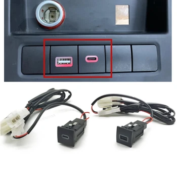 Для VW Golf 6 Jetta 5 MK5 Красный Светодиодный Автомобильный PD Type C/QC 3,0 USB Быстрое Зарядное Устройство Розетка Для Зарядки Телефона с Адаптером Питания