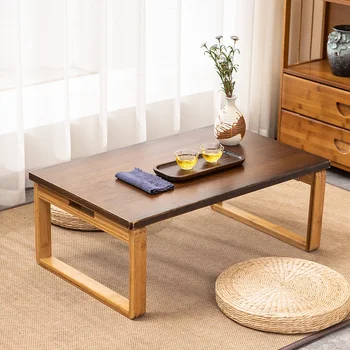 Домашний Складной столик с низким напольным покрытием Современный минималистичный журнальный столик с татами Мебель из массива Дерева Японский чайный столик для гостиной