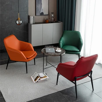 Европейские кожаные кресла для гостиной, современная минималистичная мебель для гостиной, легкий Роскошный Одноместный диван, кресло для отдыха