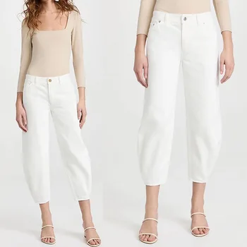 Женские брюки 2022 Весна, Свободные, тонкие, с высокой талией, длиной до щиколоток, шаровары из 100% хлопка
