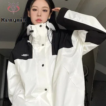 Женские куртки в японском стиле 2022, Зимние Свободные винтажные женские пальто и топы, повседневная женская верхняя одежда с карманами, кардиганская одежда KG71