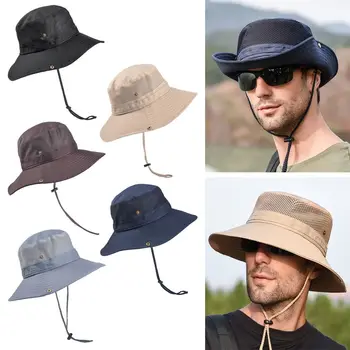 Женщины с ветрозащитной веревкой, защищающей от ультрафиолета, Складная пляжная кепка с широкими полями, панама, Солнцезащитная кепка, кепка рыбака