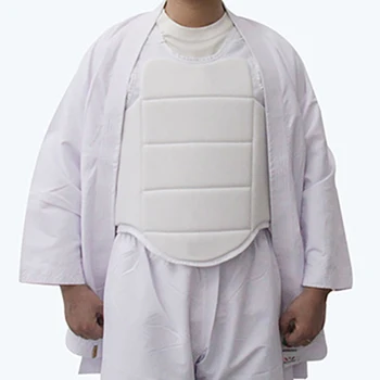 Жилет для защиты груди тхэквондо каратэ Белый Боксерский нагрудный жилет для каратэ Тренировочное защитное снаряжение для каратэ для взрослых и детей
